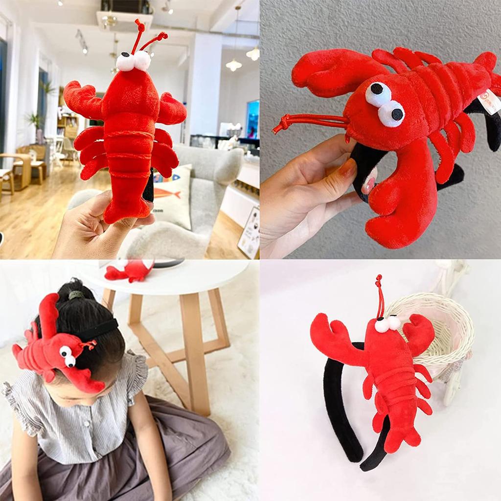 KUCOCOSNEH Lobster Headband, Hair Accessory, Shrimp Tiara, Hair Hoop, Perfect for Parties, Events, Cosplay, Celebrations, and Kids