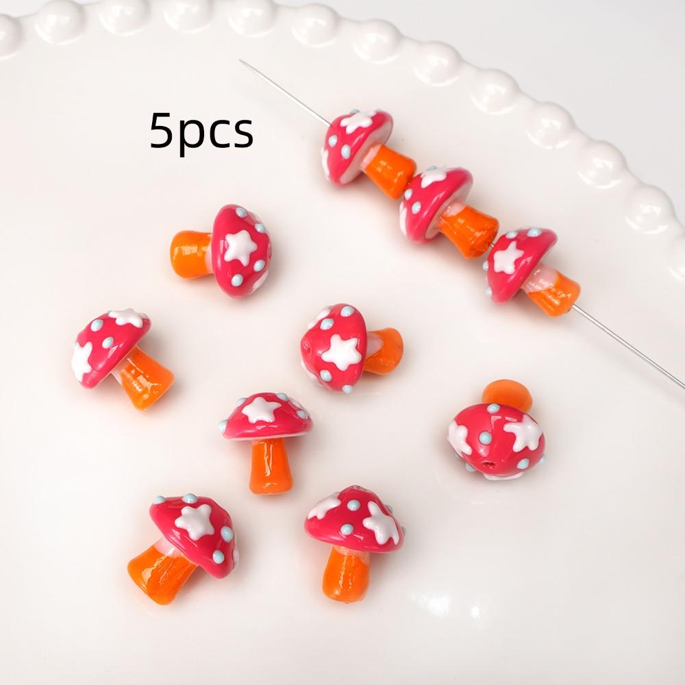 

Handmade Craft Mushroom Glass Loose Beads Colorful Jewelry Making Material Bracelet Making Kit Style6