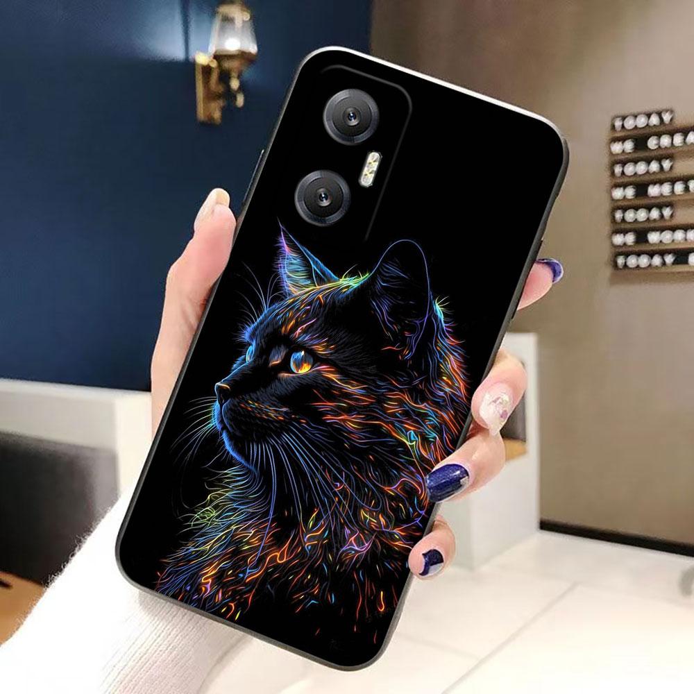 Black Cat Staring Eye Cover Phone Case For Infinix HOT 9 10 10I 10S 11 11S 12 12I 20 20I 20S 30 30I ZERO X 20 30 Play Case Funda