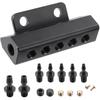 Riloer 1 Set Car Vacuum Block Intake Manifold Kit Equipped with Five 1/8" Vacuum Ports and Two 1/2" NPT Interfaces, Compatible with Most Universal