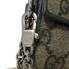 Used GG Supreme Mini Wallet 256442 7942 with Key Ring Chain, Blue Gray, 9539. Double G Beige Unisex from Japan AUTHENTIC