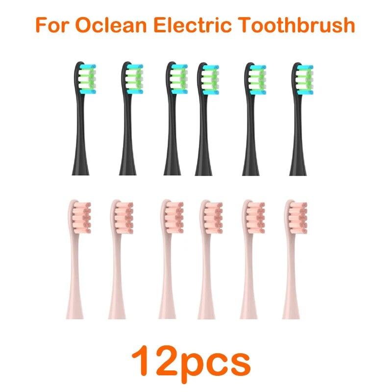 12pcs Replacement Tooth Brush Heads For All Oclean X/ X Pro/ Z1/ F1/ One/ Air 2 /se Sonic Soft Electric Toothbrush Cleaning