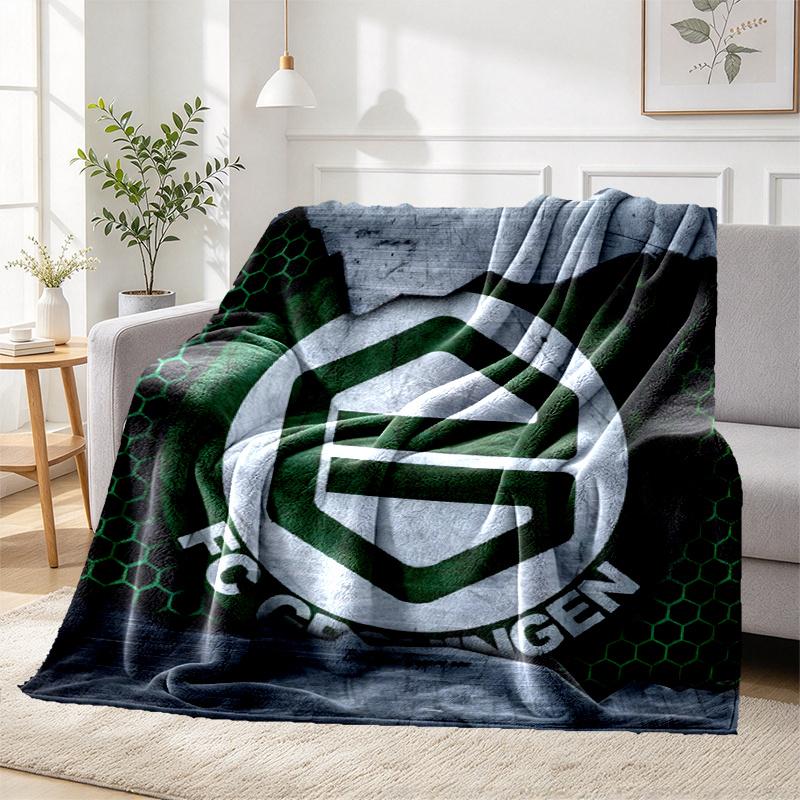 FC Groningen Pattern Blanket for Home Decoration, Bed, Sofa, Car Travel, Camping, Suitable for All Seasons, Birthday Christmas Gift