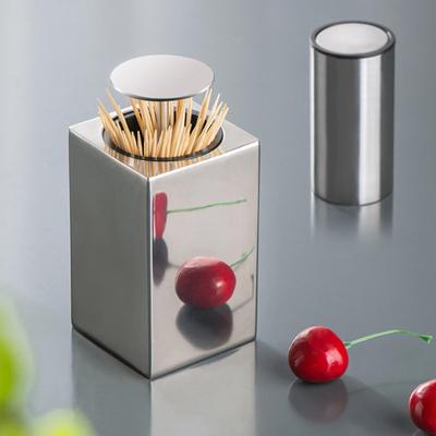 Stainless Steel Toothpick Holder Container Automatic Storage Box