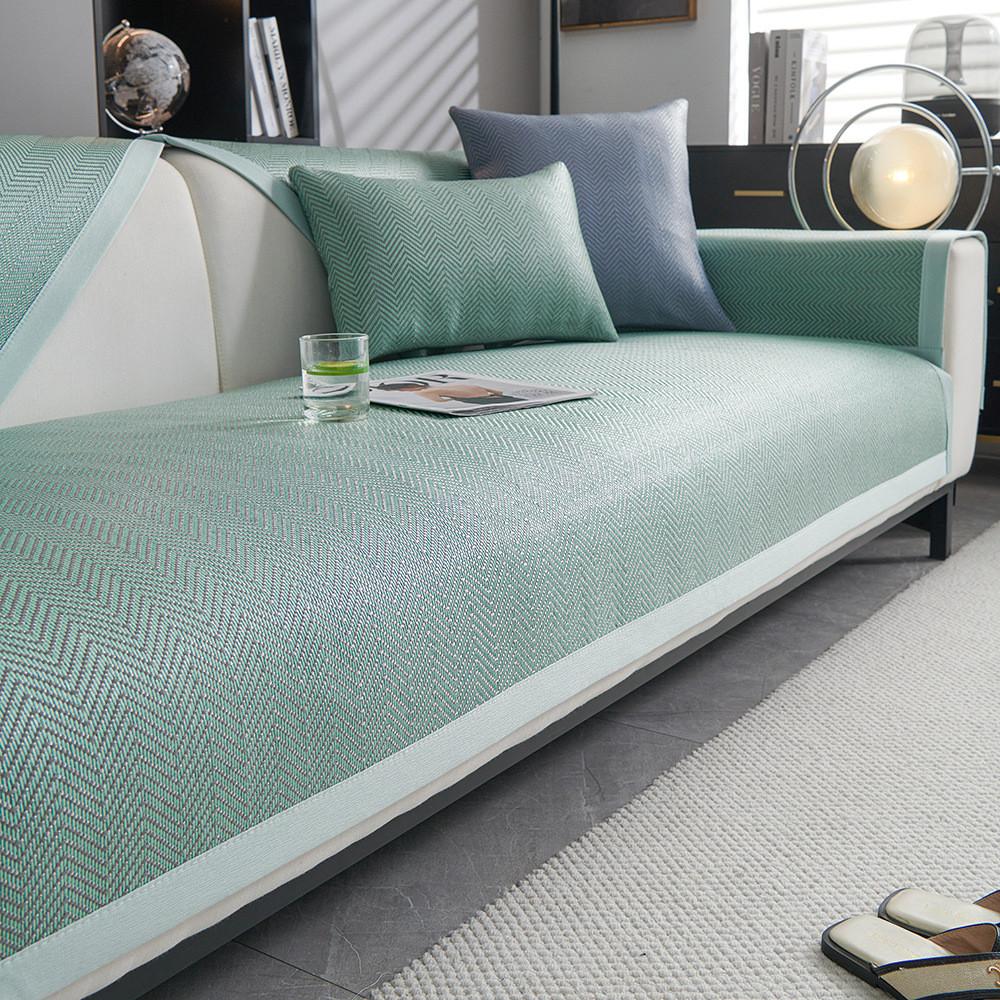 

Modern Summer Simple Sofa Cover Cooling Feel Pet Pad Universal Anti-cat Scratch Couch Slipcover Protector Home Decor 1seat 70x70cm1pcs зелений