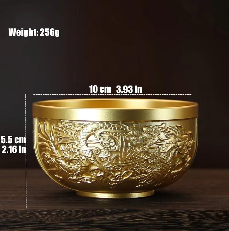 Гравировка Бронза Медь Питьевая Чаша Благоприятная Тибетская Святая Вода Чашка для Молочного Чая Золотая Буддийская 10 см Чаша Подарок для Дома Декоративная