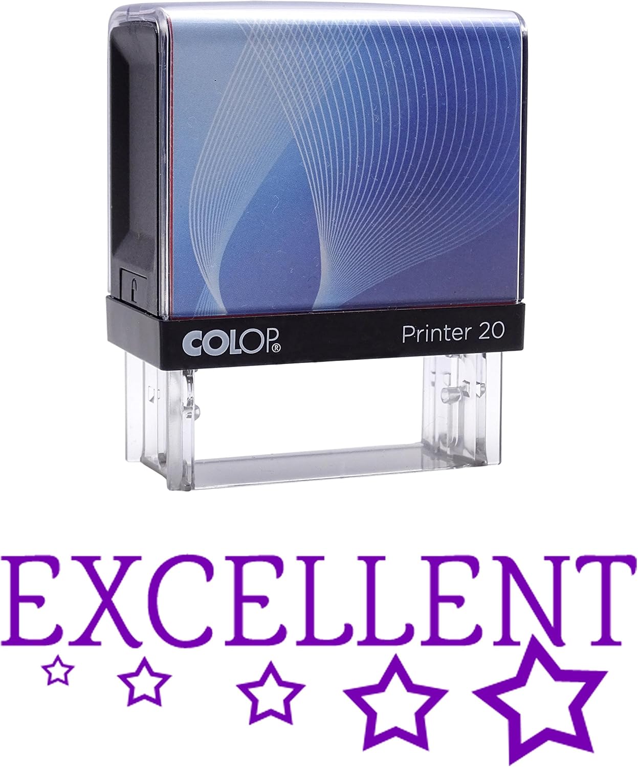 

Printtoo Self Inking Rubber Stamp - Pre-Inked Office Stamp - Stationary Stamp - COLOP P20 Mini Stamper - Business Stamp - Refillable 14 mm x 38 m Фіолетовий