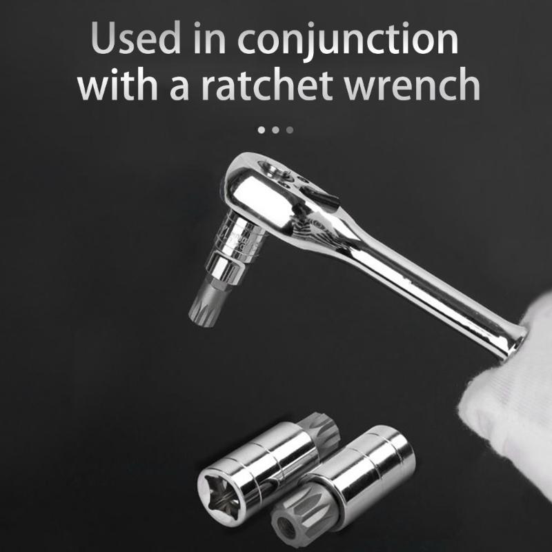 Driepuntige Spline Bit Dop Set, 10 Delen Set 1/2inch 1/4inch 3/8inch Aandrijving met Draagtas