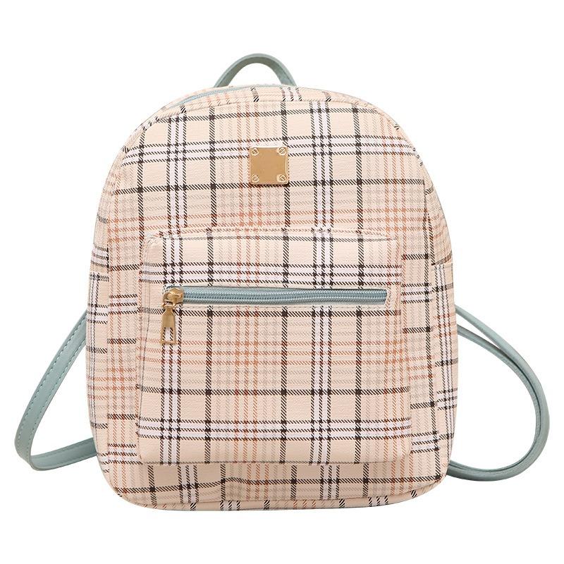 Bags Women's backpacks New fashion plaid zipper student backpacks