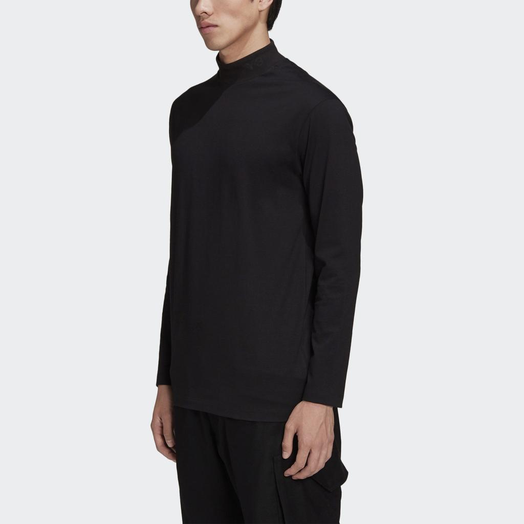 Y 3 T Shirts Men's Black Stand Collar Moderate Straight Fit GK4497