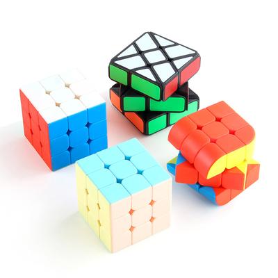 Smooth 5.5Cm Macaron Color Third-Order Rubik'S Cube, Solid Color Positive-Order Special-Shaped Trihedron Rubik'S Cube Toy Box