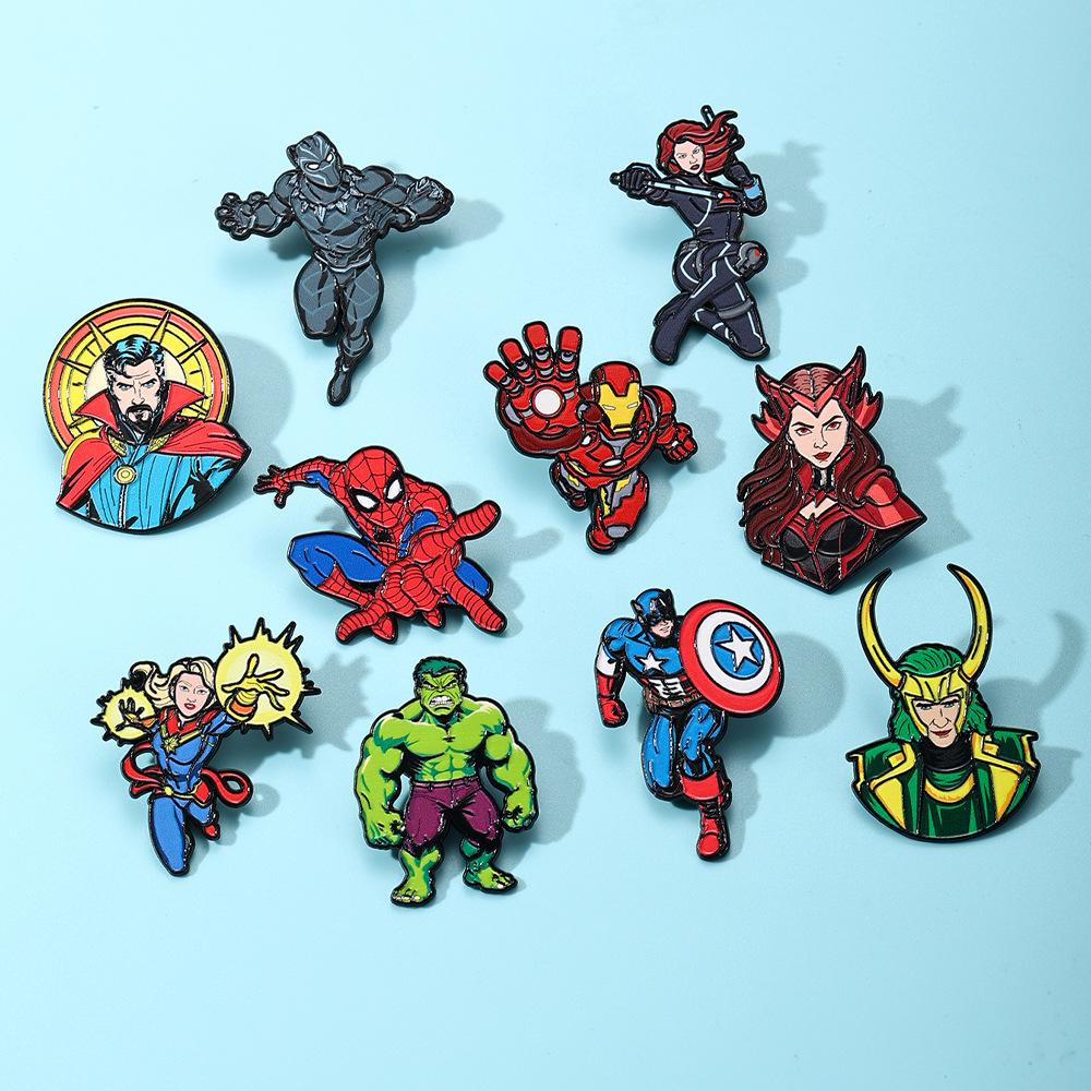 Superhero Anime Cartoon Brooch Pin Avengers Movie Merchandise Backpack Decoration