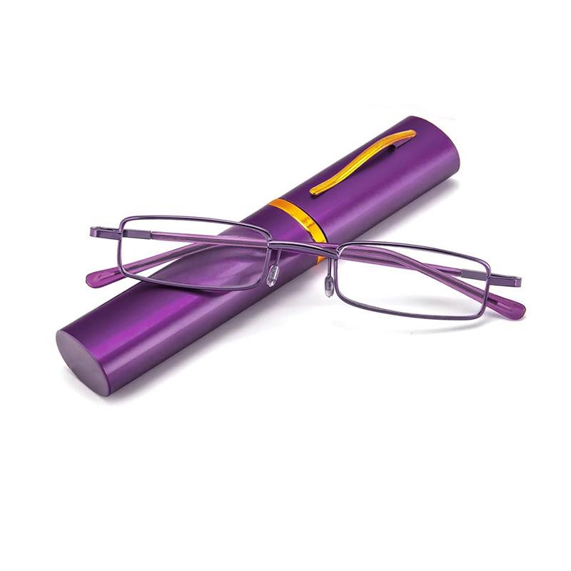 

Сверхлегкие металлические очки для чтения с футляром-подставкой для ручки - Унисекс мини-дизайн +300 Degree