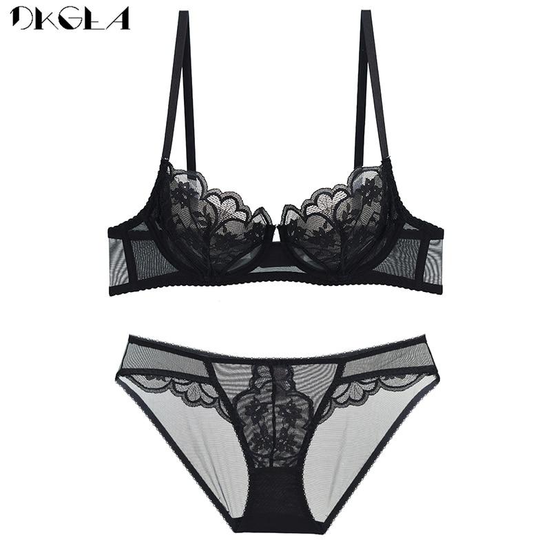 DKGEA Vyšívací sada spodního prádla s krajkou White Women Sexy Plus Size Bra DE Cup