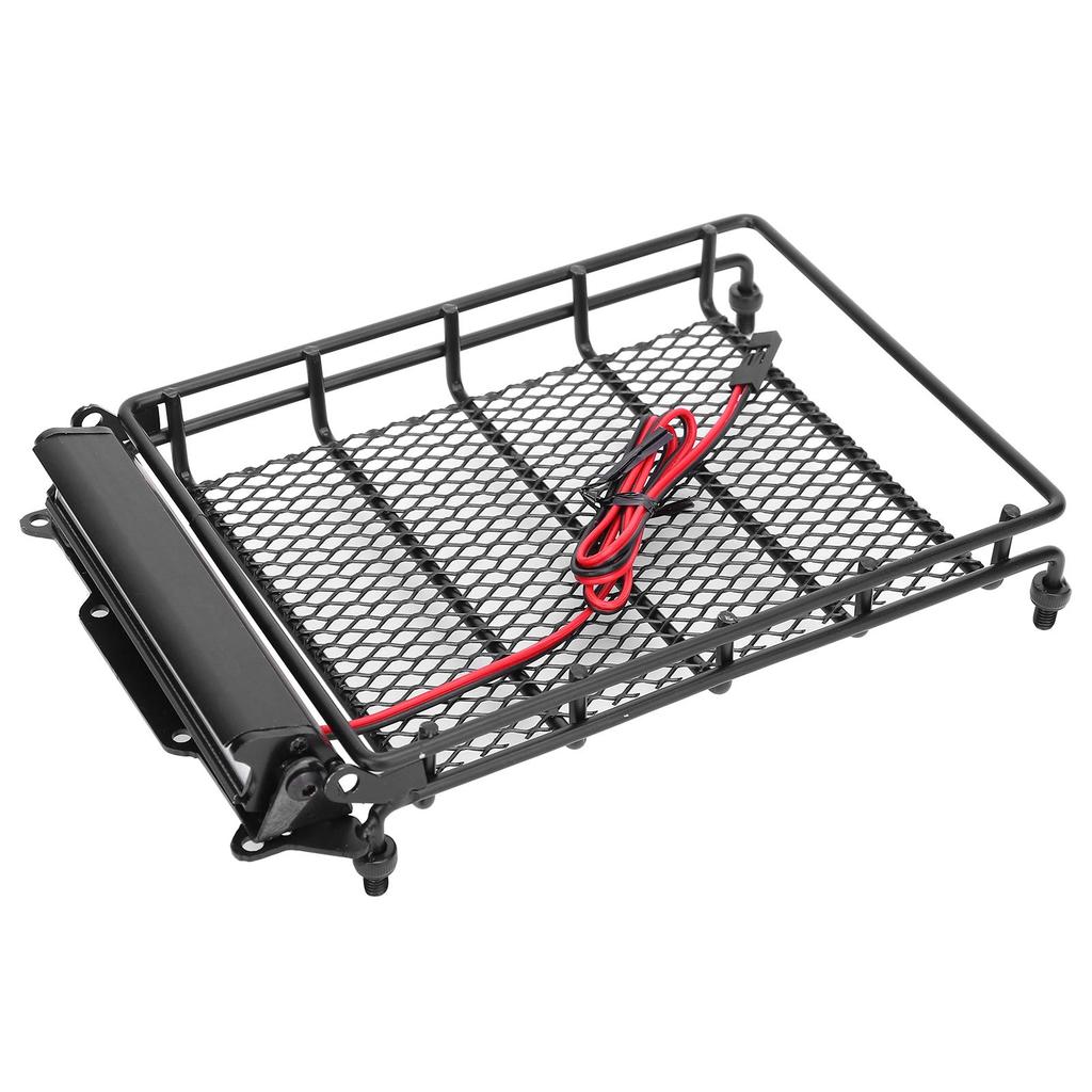 Metalowy Bagażnik Dachowy z LED do Samochodów RC, Solidna Konstrukcja, Oszczędność Miejsca, Łatwy Montaż dla Modeli Samochodów RC MN D90 99S