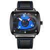 Herren Tonneau Quarz Armbanduhr Lederarmband Wasserdicht Mode Sport Herrenuhr