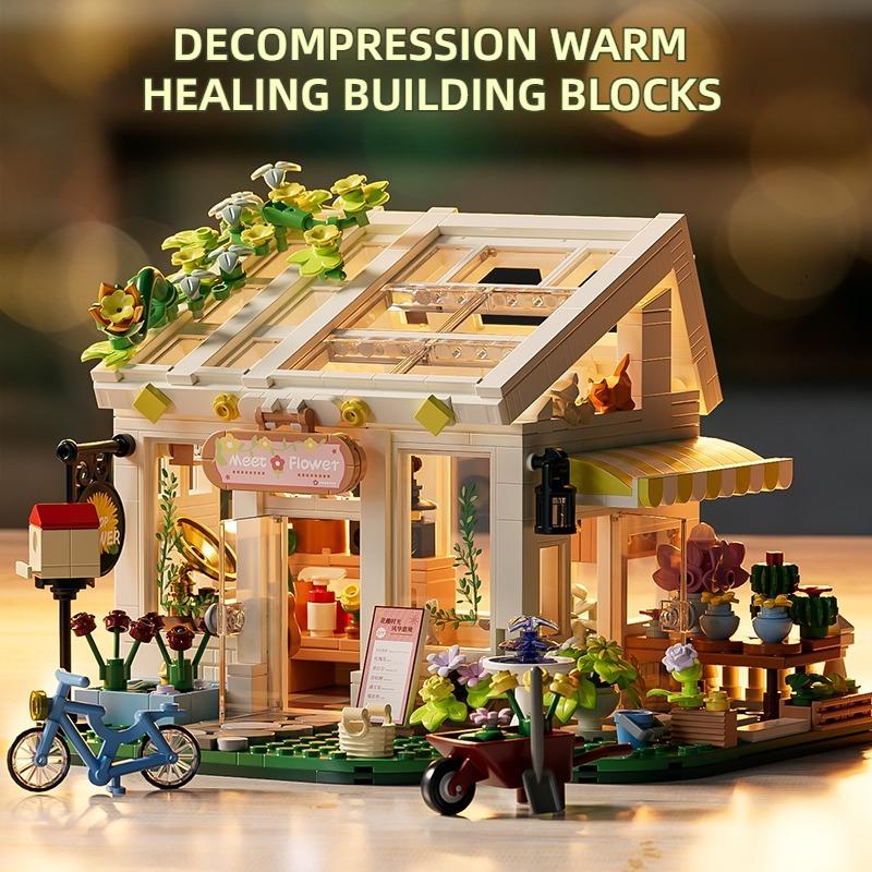 Non-Toxic Diy Flower Lover House Kit 832Pcs Handmade Construction Building Toys Home Bedroom Decoration Valentine'S Day Beautiful Gifts