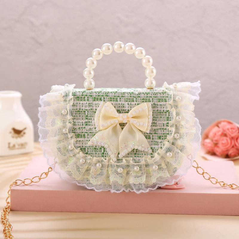 Fashionable and Cute Girl Princess Photo Decoration Lace Bow Crossbody Bag Children's Coin Purse Festival Gift