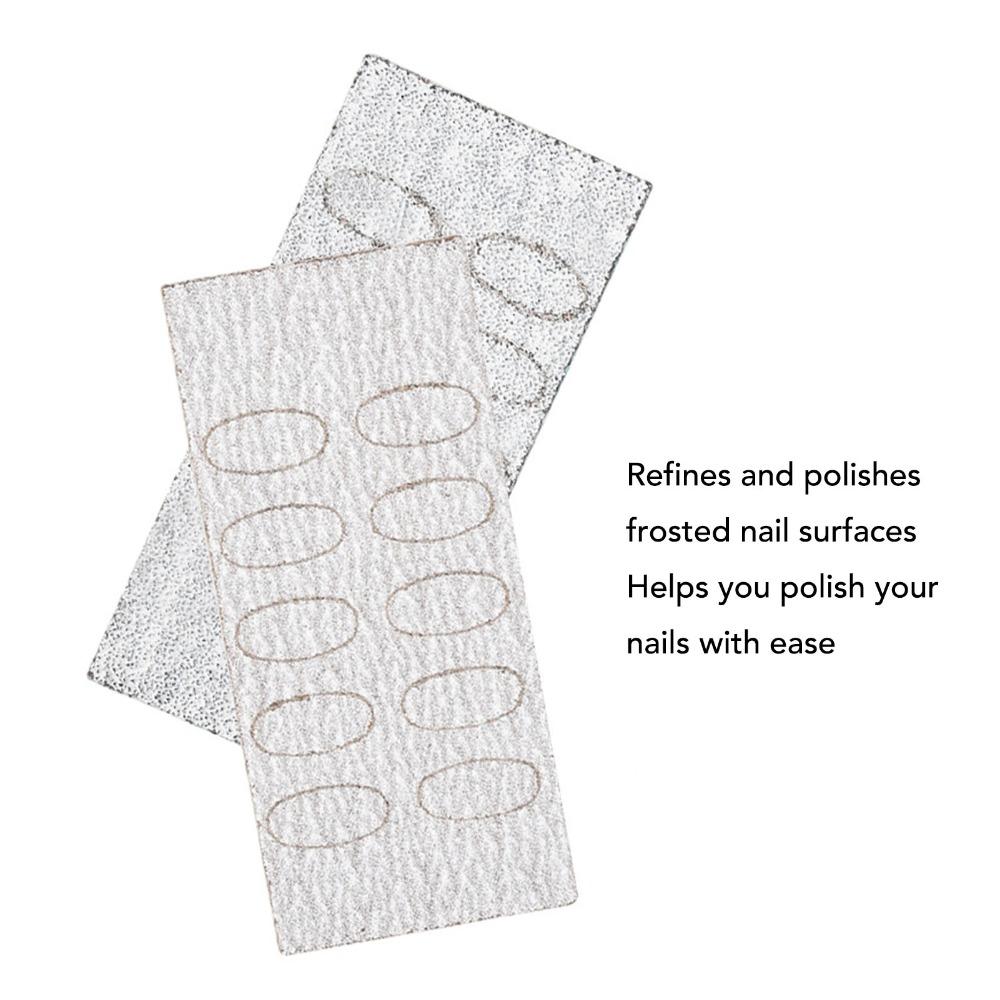 50pcs Disposable Nail Sandpaper Sheets Self Adhesive Nail Pre Polishing Paper Salon Use
