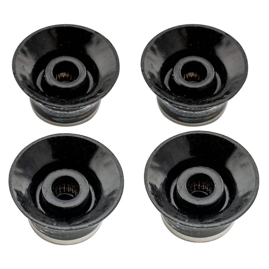Musiclily Pro Reflector Metric Set for Electric Top of Knobs, 2mm, Volume/Two-Tone LP/SG Guitars, Black/Gold (Set 4)