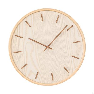 12 Inch Hanging Wall Clock Home Decor Silent Round Decorative Art Wooden for Study Room,