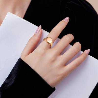 Yousheng Retro Ring Pure Color Polished Titanium Steel Round Surface Simple Style Multi Sizes Anti-Rust Lightweight Finger Jewelry