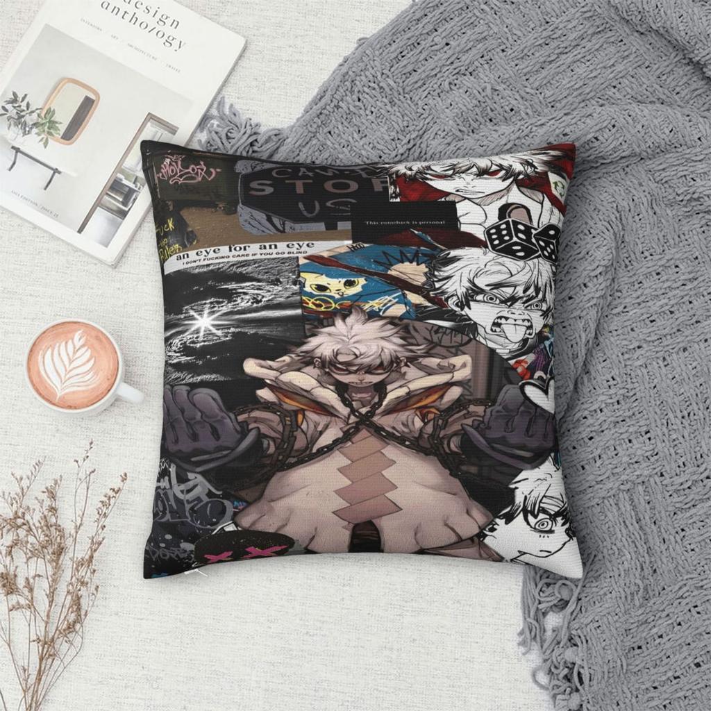 Gachiakuta Pillowcase Merch Printed Cushion Cover Zanka Riyo Enjin Pillow Covers Living Room Decor Zippered Multi-Size