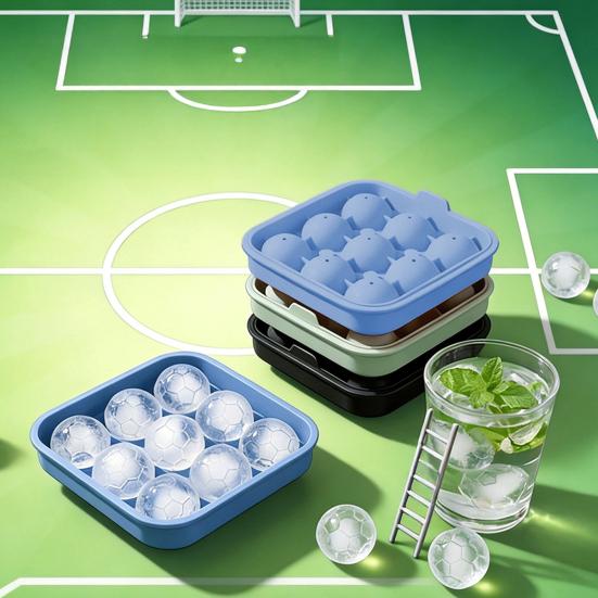 Soccer Ball Ice Cube Tray, World Mug Shape Silicone Mold for Freezer & Oven, Easy Release Non-Stick BPA-Free Chocolate Jelly Candy Mold