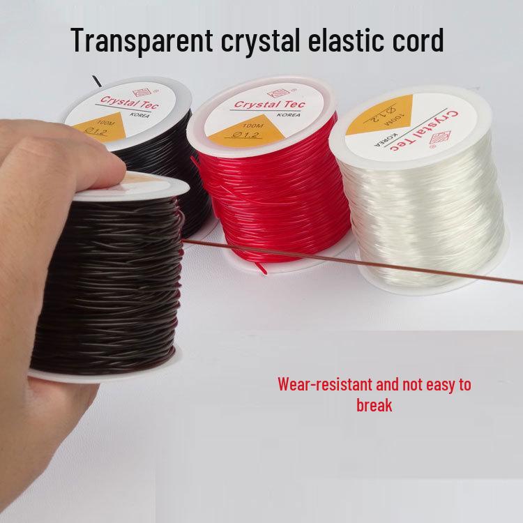 

Clear Elastic Crystal Beading Cord: Durable Bracelet String for Jewelry and Buddhist Beads 0.5mm Transparent White, ~100m