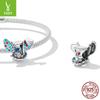 Rabbit Ear Magic Hat 925 Silver Bracelet Beads Contrasting Color Design Loose Bead String Scc2243