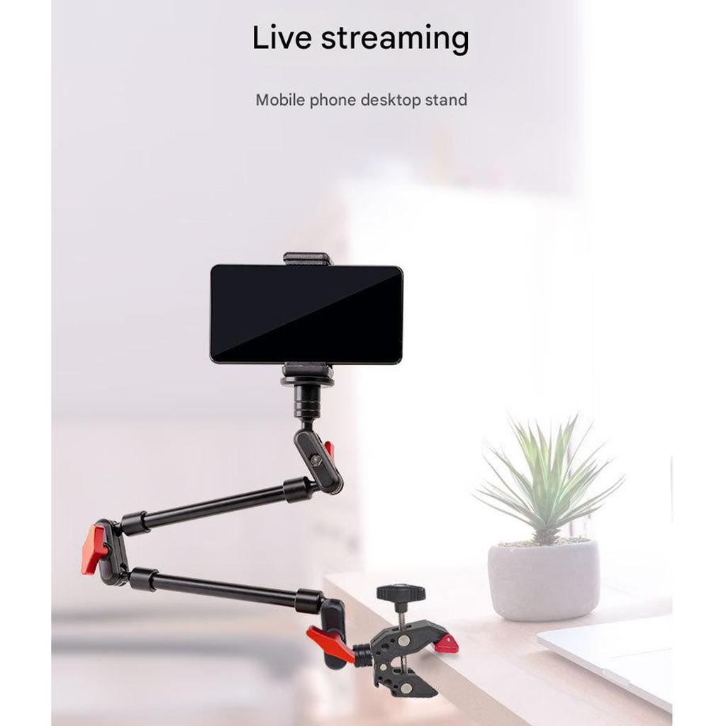 Flexible Arm Mount Articulating Arm Mount 360 Degree Ball Head Rotation Stand for DSLR Camera Live Streaming Studio
