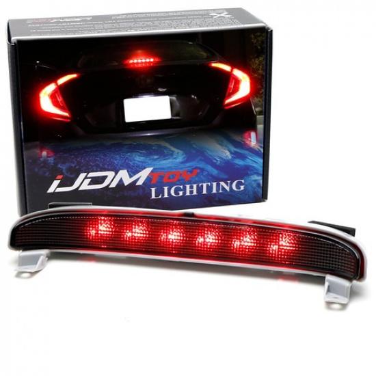 Dark Smoked Full LED High Mount Third Brake Light For 06-11 Honda Civic EX Coupe