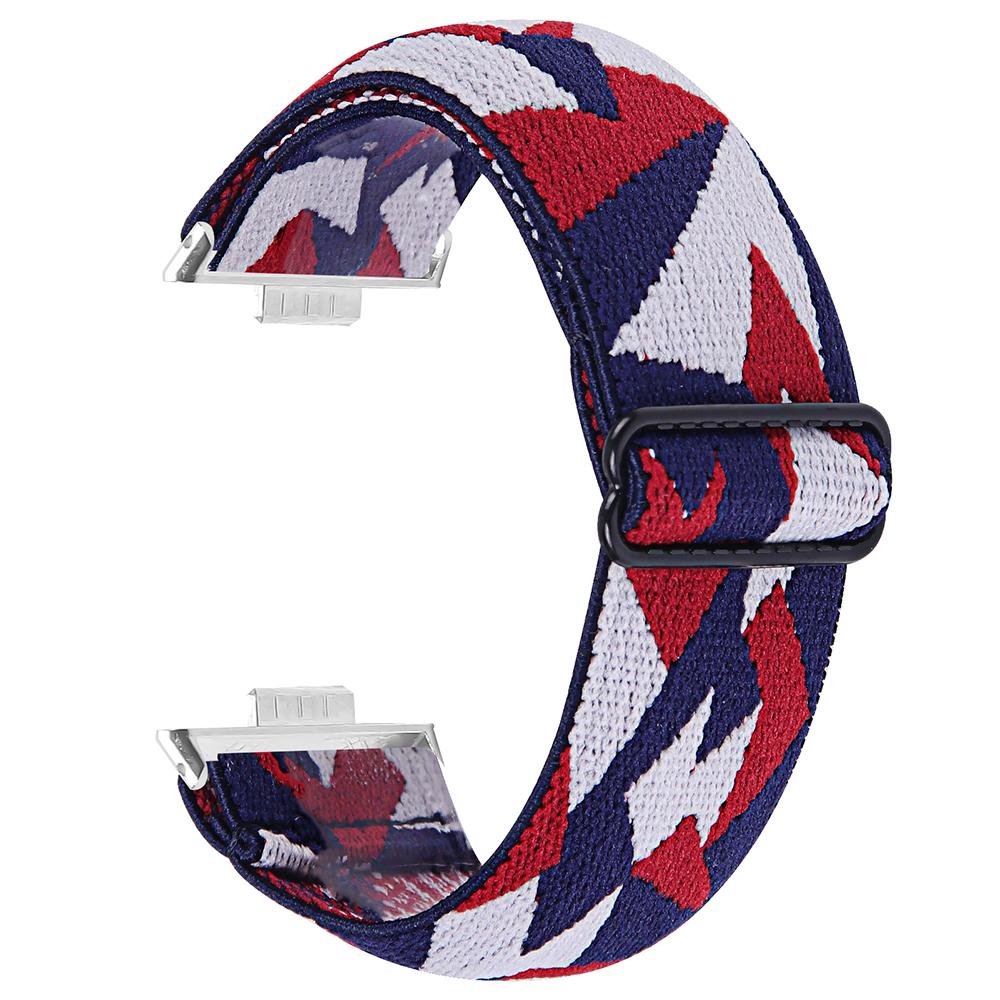 

For Huawei Watch Fit 3 Nylon Watch Strap Pattern Print Adjustable Elastic Wrist Band H