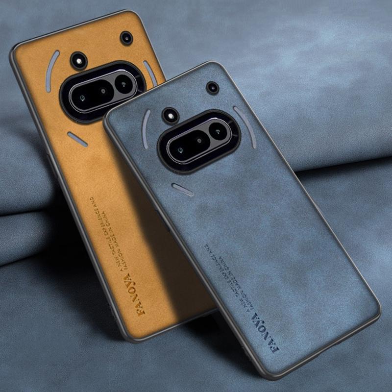 

For Nothing Phone 3A Case Luxury PU Leather Phone Case For Nothing Phone 3A 5G Back Cover Matte Silicone Shockproof Protection Nothing Phone 3A сірий колір