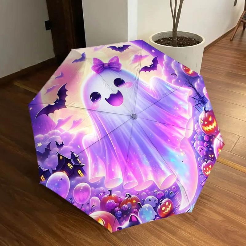 

1pc Halloween Ghost Automatic Open/Close Umbrella, Halloween & Gifts - Ideal for Daily, Formal, Party Use, Durable Canopy yy251011037