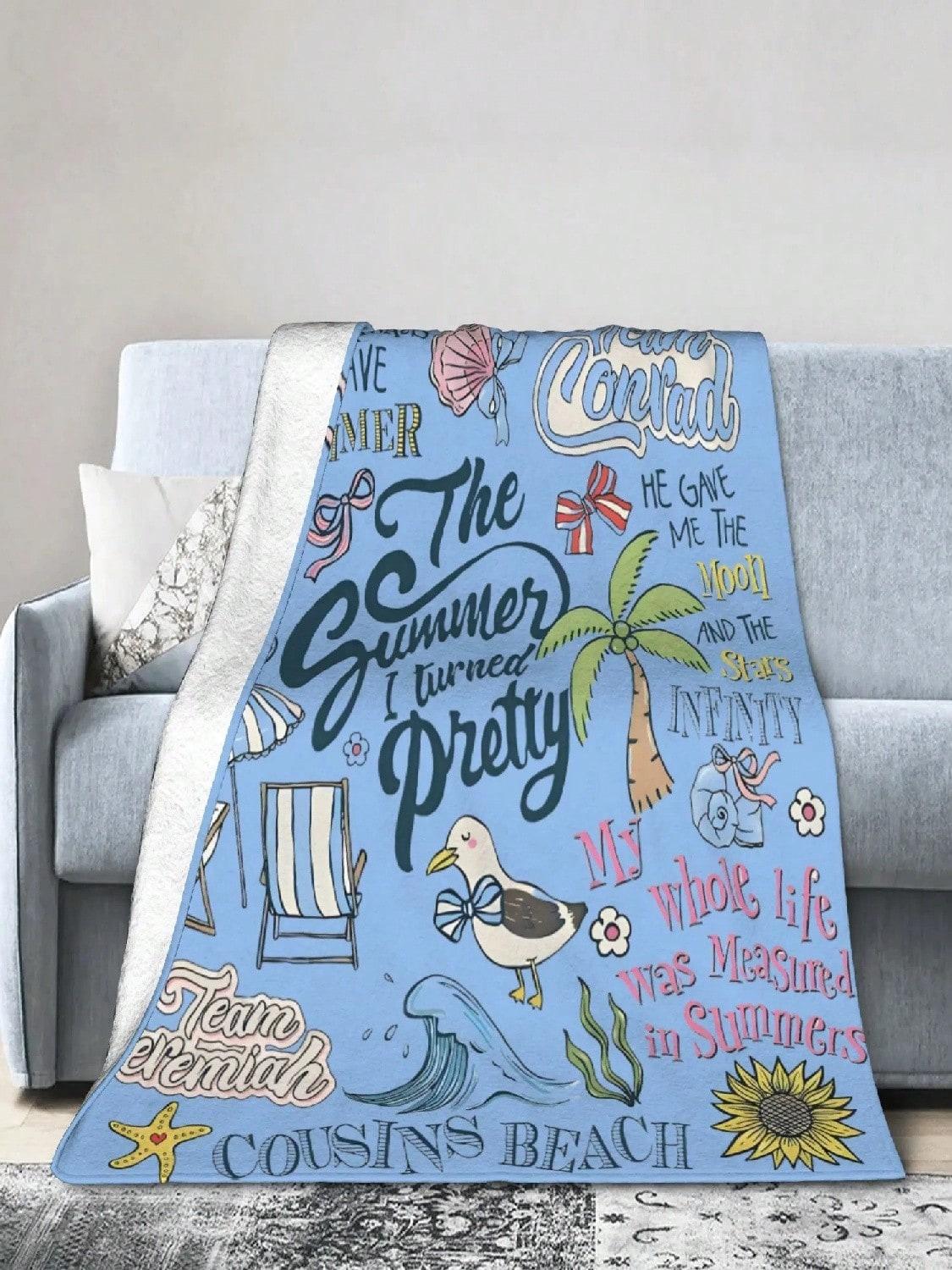 The Summer I Turned Pretty Velvet Throw Blankets Cousins Beach For Couch Knitted Blanket Car Warm Multi-Function(1) 75X95CM