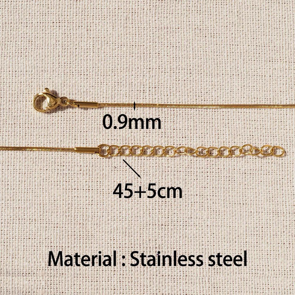 Stainless Steel Gold Snake Bone Chain Necklace with Vacuum Color Retention Electroplating for Women