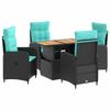 Outdoor Table Set 5 Pcs Poly Rattan