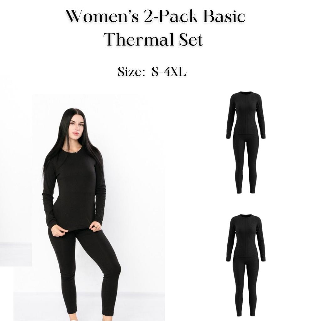 Women’s 2‑Pack Basic Thermal Set (Longsleeve & Leggings), Winter 8257-106-pak2 HC
