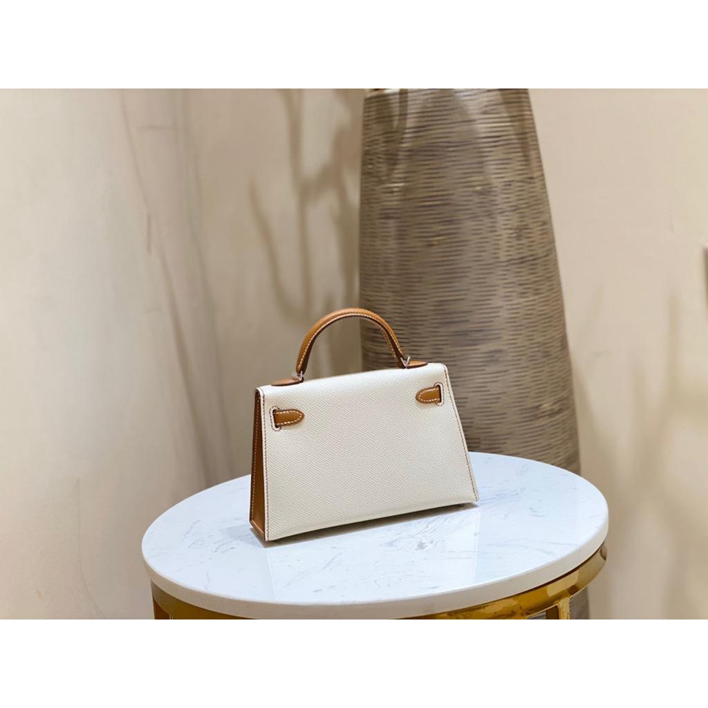 Haute Couture Palm Pattern KL Bag 25cm Second Generation Contrasting Color Half-hand Leather Shoulder Crossbody Bag Women's Mini