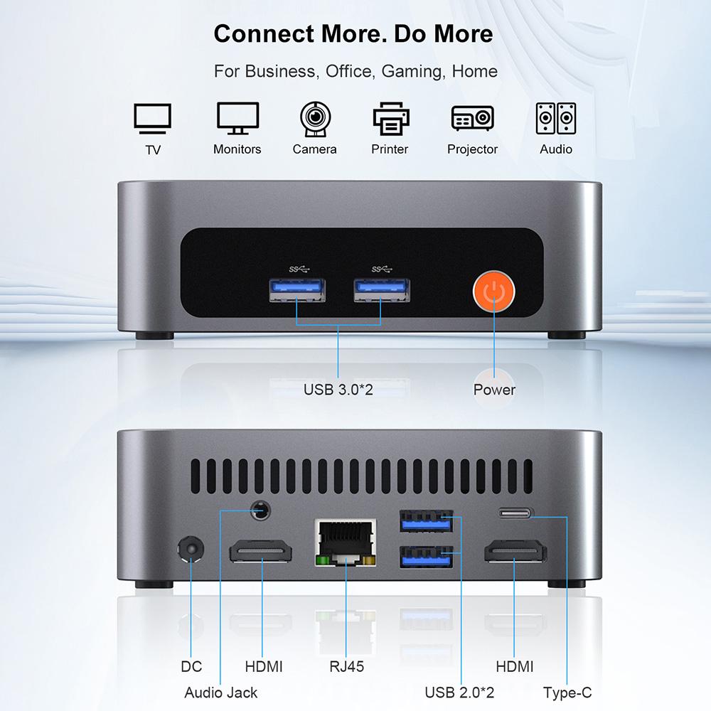 Ninkear M7 Mini PC, AMD Ryzen 5 7430U 6 Cores Max 4.3GHz, 16GB RAM 512GB SSD, 2*HDMI + Type-C 4K Triple Screen Display