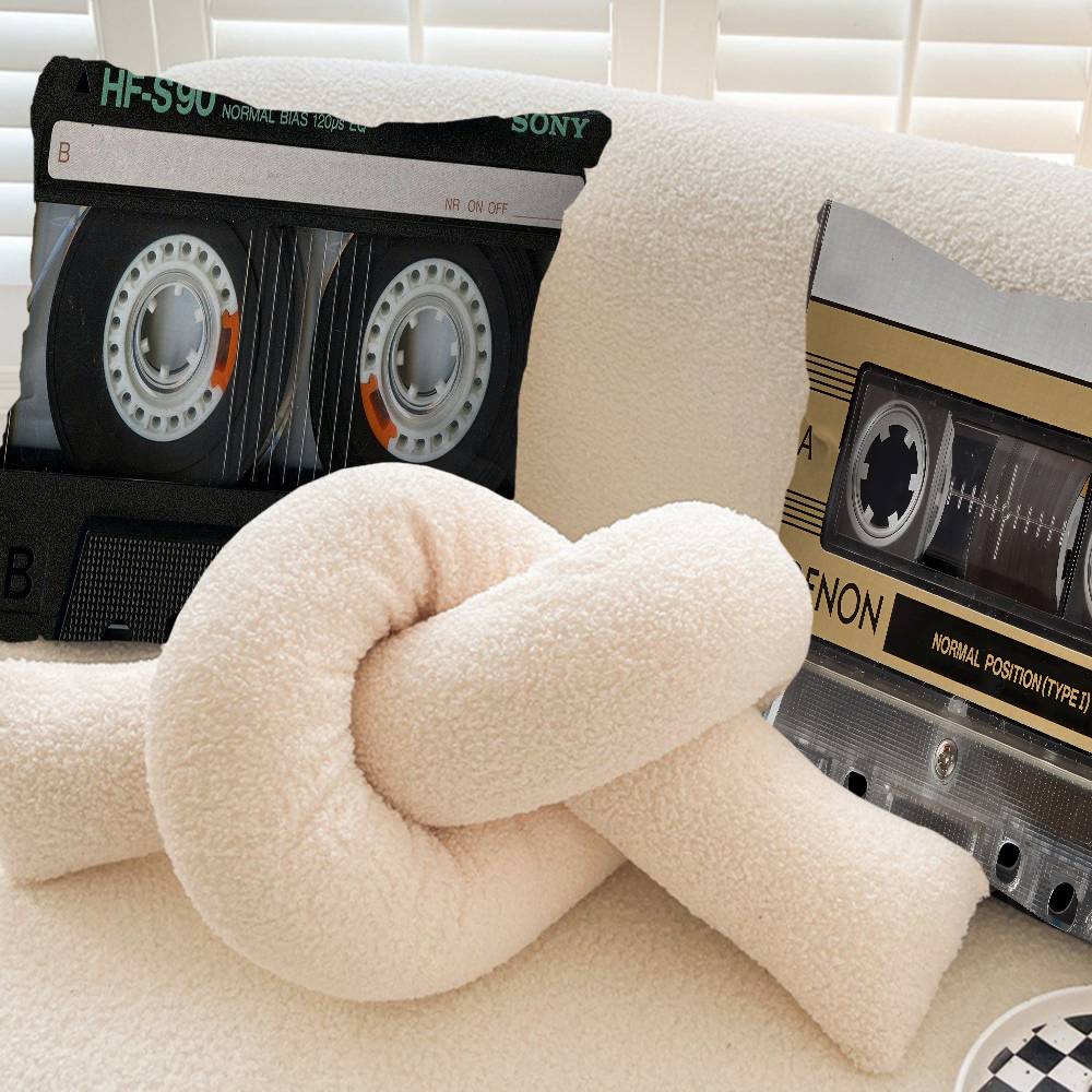 Retro Kassett Musikband Kuddfodral Örngott Klädsel Soffa Slängkudde Heminredning Kuddfodral