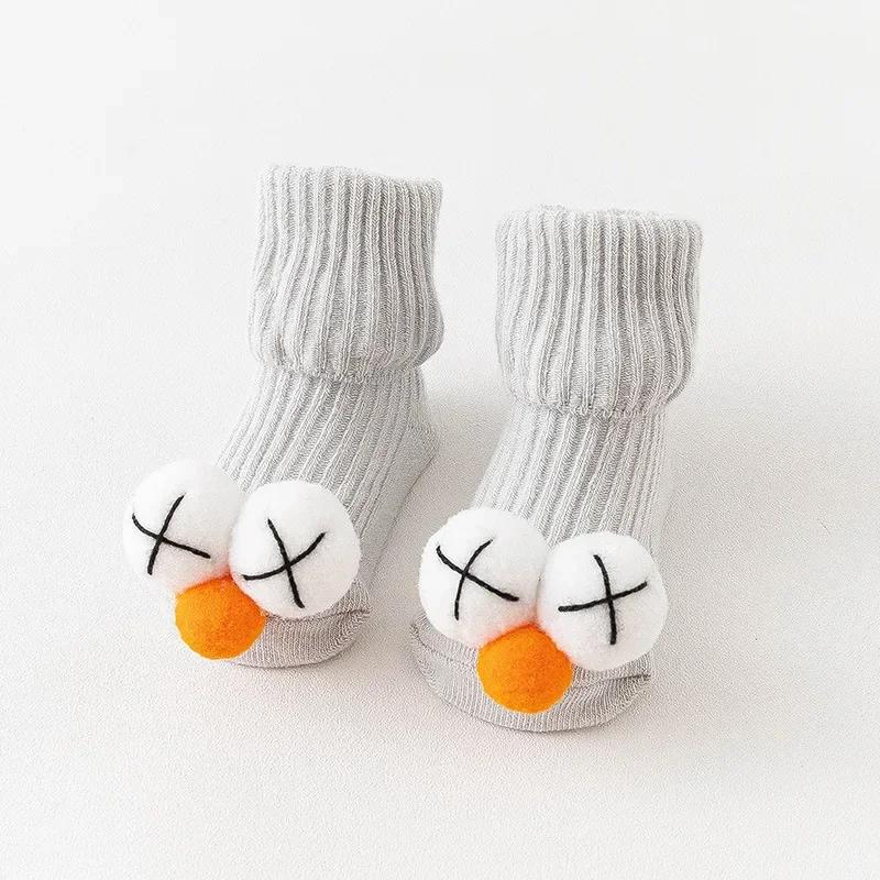 

New Summer Thin Cute Cartoon Baby 3D Doll Socks Cotton Rubber Anti-slip Floor Socks for Newborn Infant Toddler Socks S (0-6months)