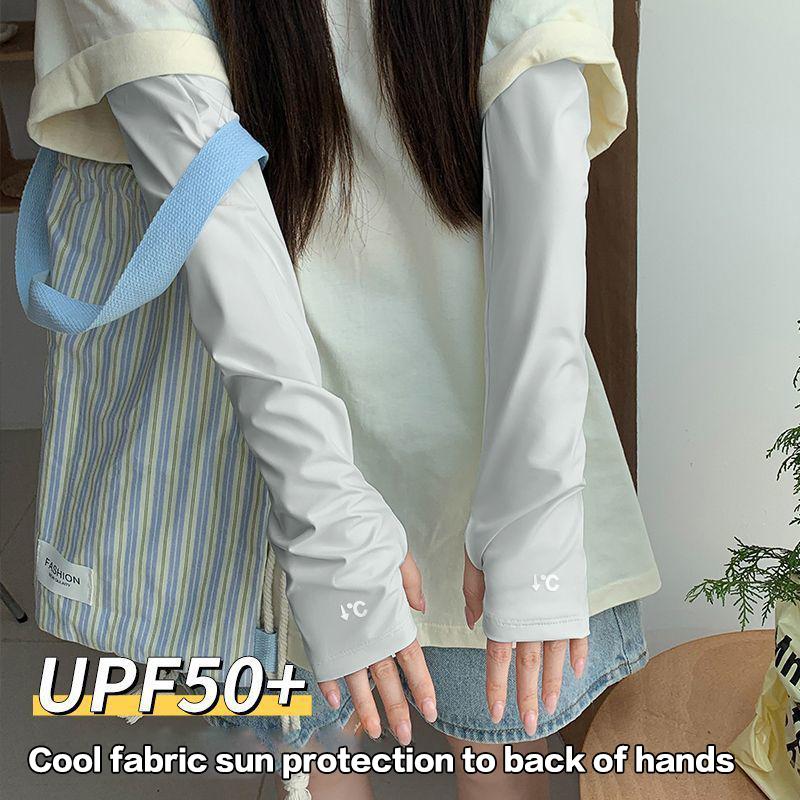 1Pair Long Gloves Sun Uv Protection Hand Protector Cover Arm Sleeves Sunscreen Sleeves Outdoor Loose Breathable Arm Sleeves