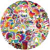 50 Cartoon Colorful Tie-dye Graffiti Stickers Personalized Decorative Guitar Notebook Suitcase DIY Waterproof Stickers