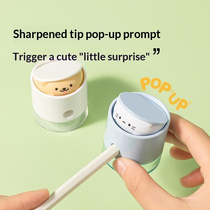 Mini Pencil Sharpener Cute Cartoon Dog Appearance Manual Operation Safe Stationery for Kids School Office Daily Use