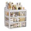 Cosmetic Storage Box with Drawers for Lipstick & Skincare - Compartmentalized Desktop Organizer for Dressing Table
