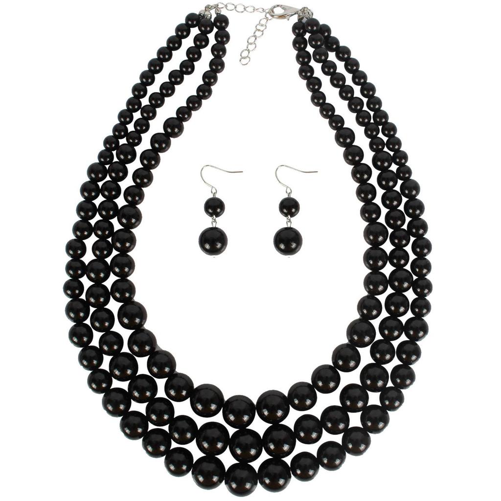 Exaggerated Multi-Layer Pearl Clavicle Necklace for Women (6410)
