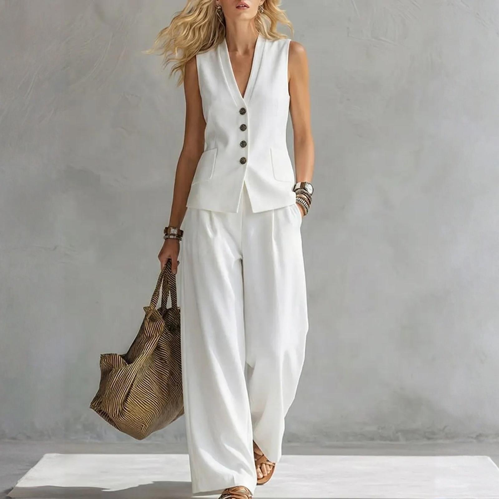 

Two Piece Sets For Women Casual Long Sleeve Shirts And Short Pants XL білий