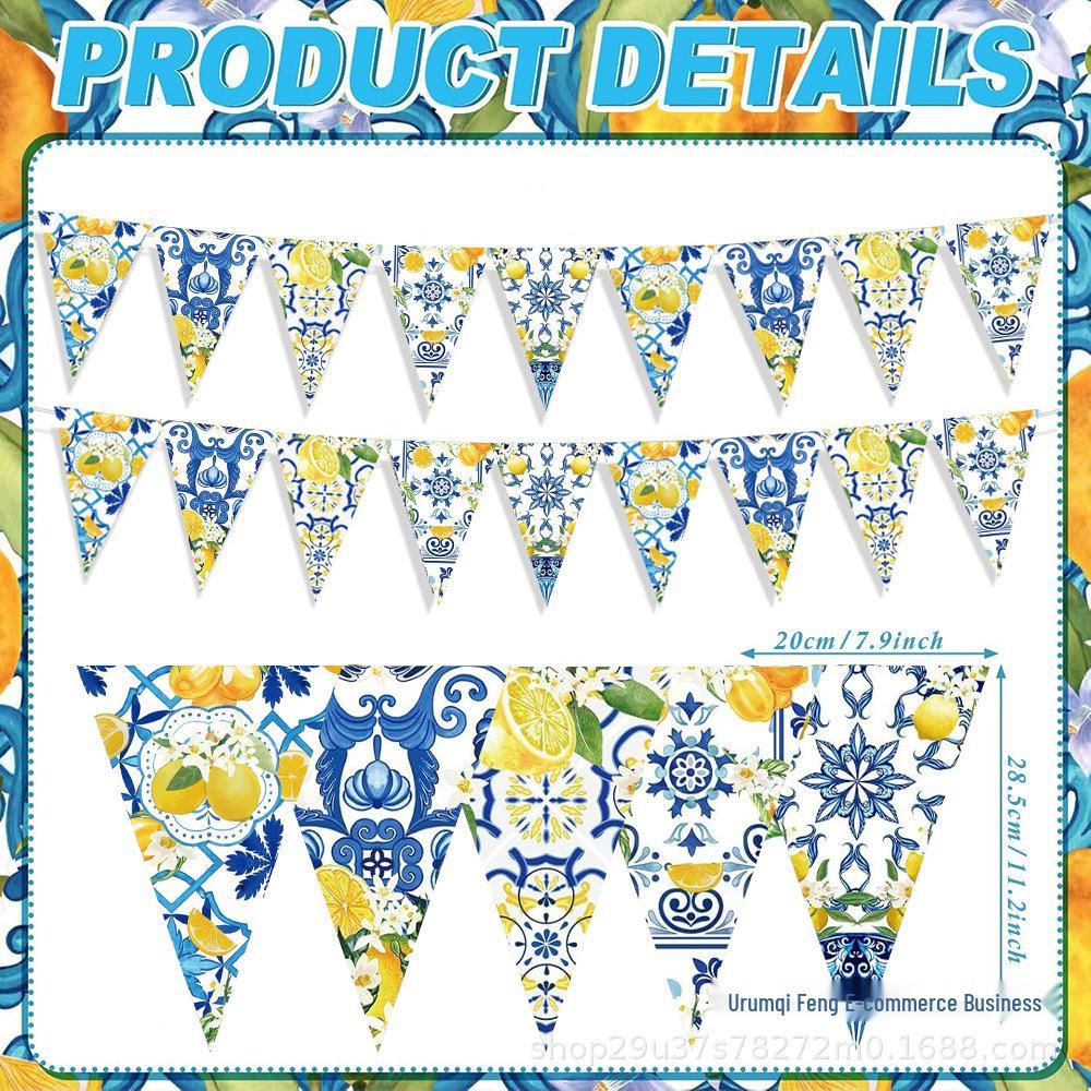 Summer Fruit Lemon Party Supplies: Plates, Cups, Tablecloth, Cutlery, Flags & Hanging Swirls